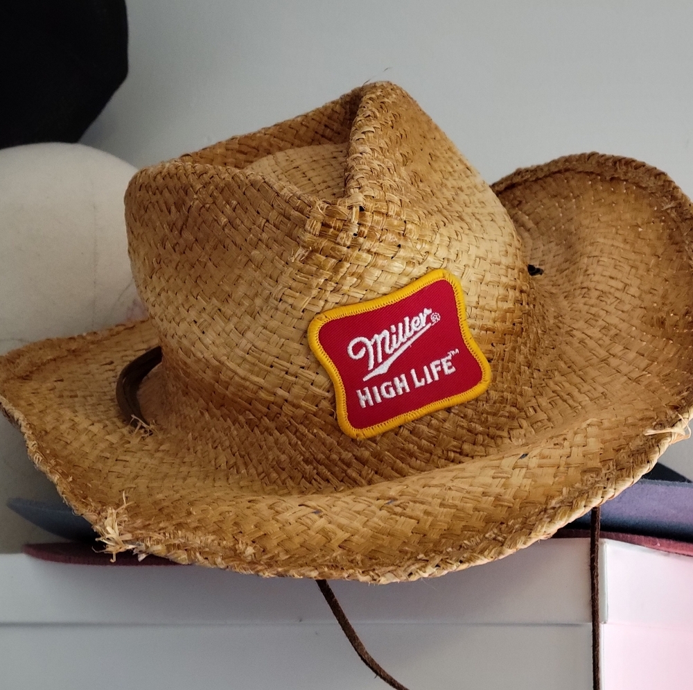 Miller High Life 80s Vintage Straw Cowboy Hat